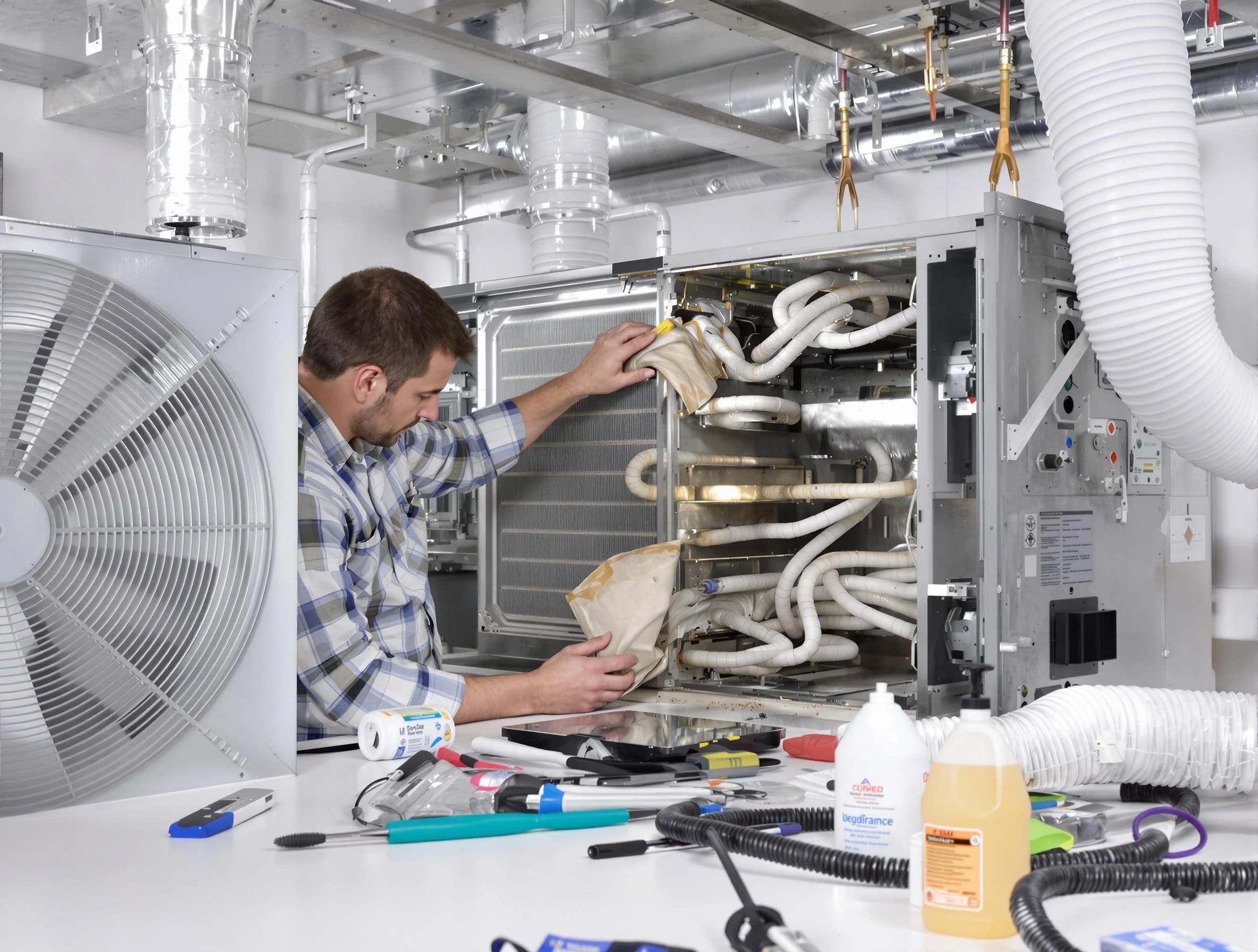 Gunbarrel Air Duct Cleaning specialist performing precision AC coil cleaning in Gunbarrel