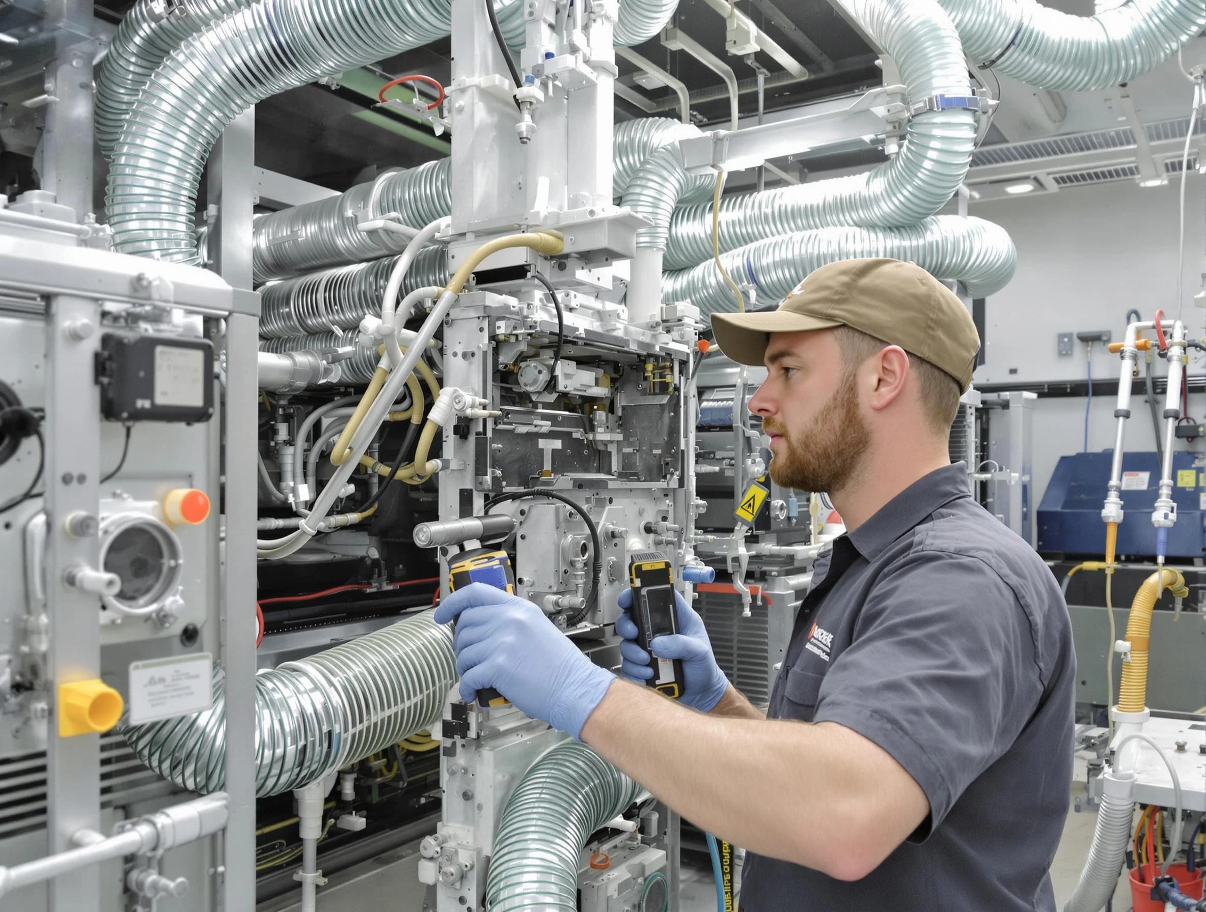 Gunbarrel Air Duct Cleaning technician performing precision commercial coil cleaning at a business facility in Gunbarrel
