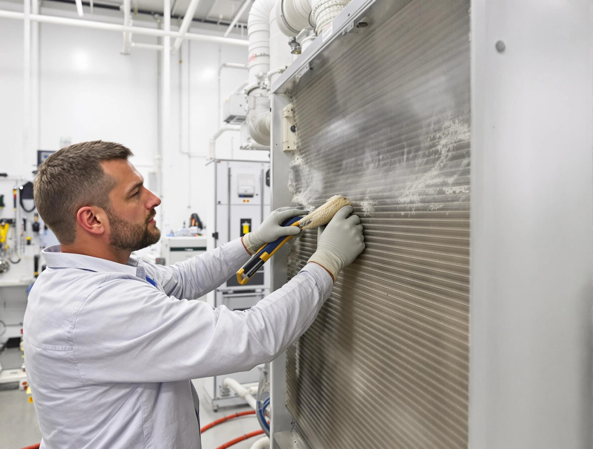 Gunbarrel Air Duct Cleaning technician performing precision commercial coil cleaning at a Gunbarrel business