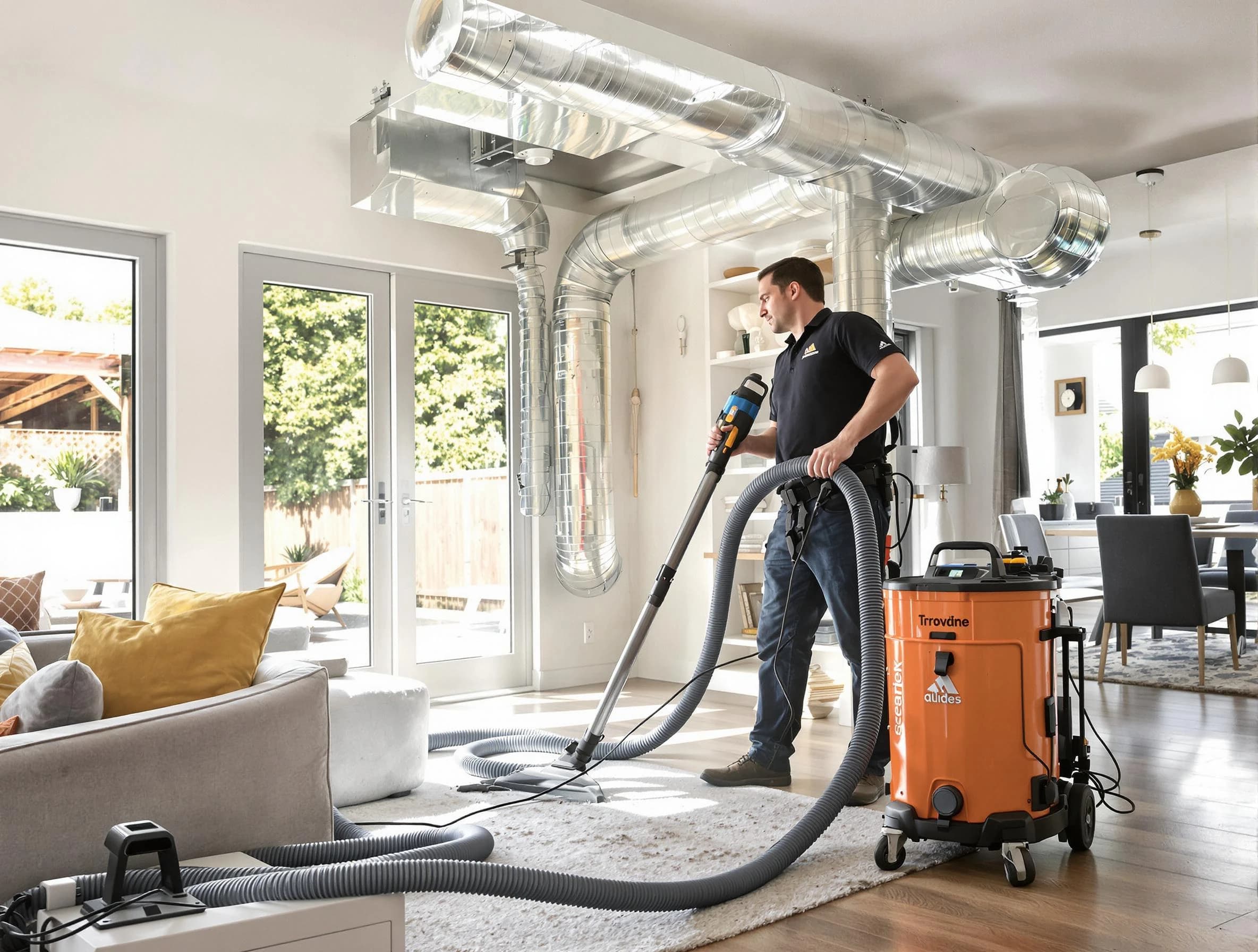 Gunbarrel Air Duct Cleaning specialist performing thorough residential duct cleaning using advanced equipment in Gunbarrel