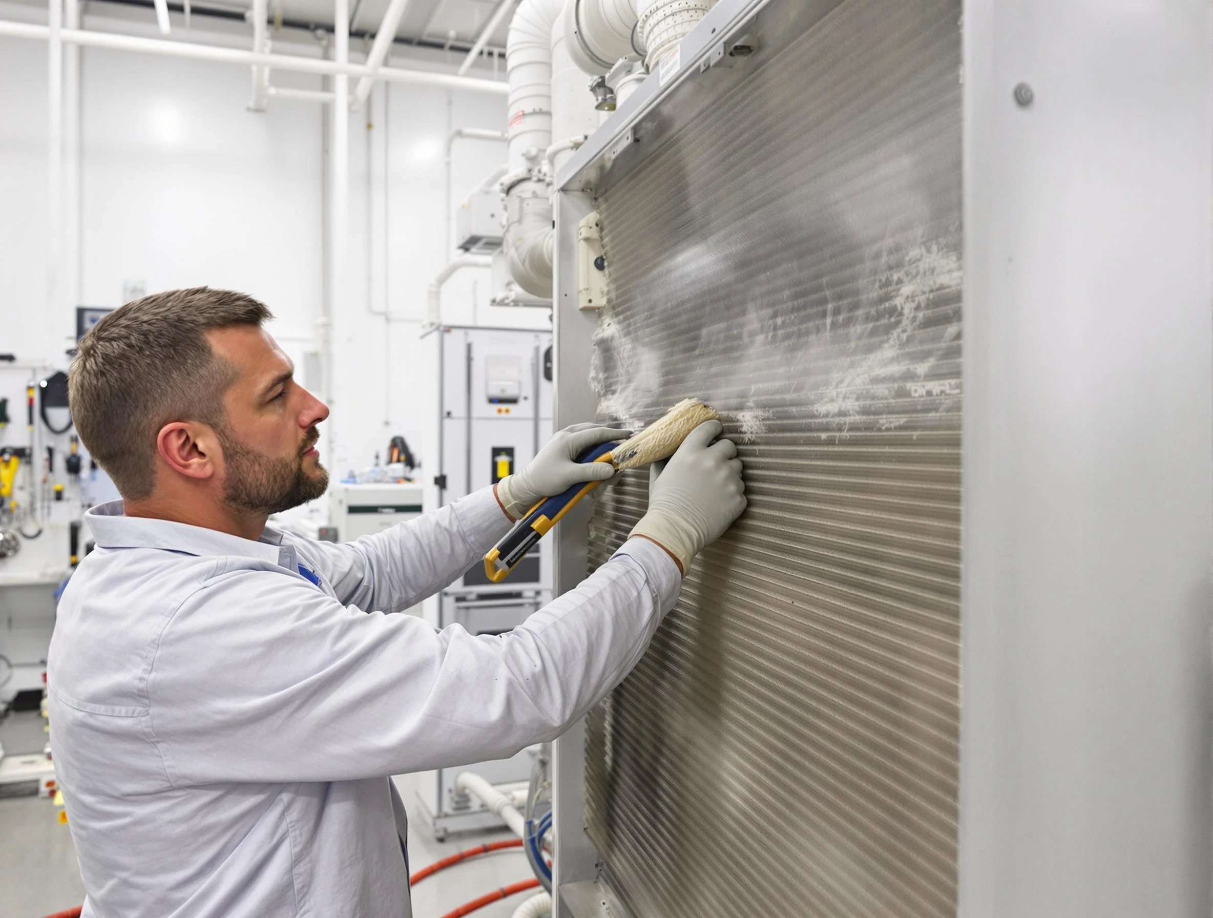 Gunbarrel Air Duct Cleaning technician performing precision commercial coil cleaning at a Gunbarrel business